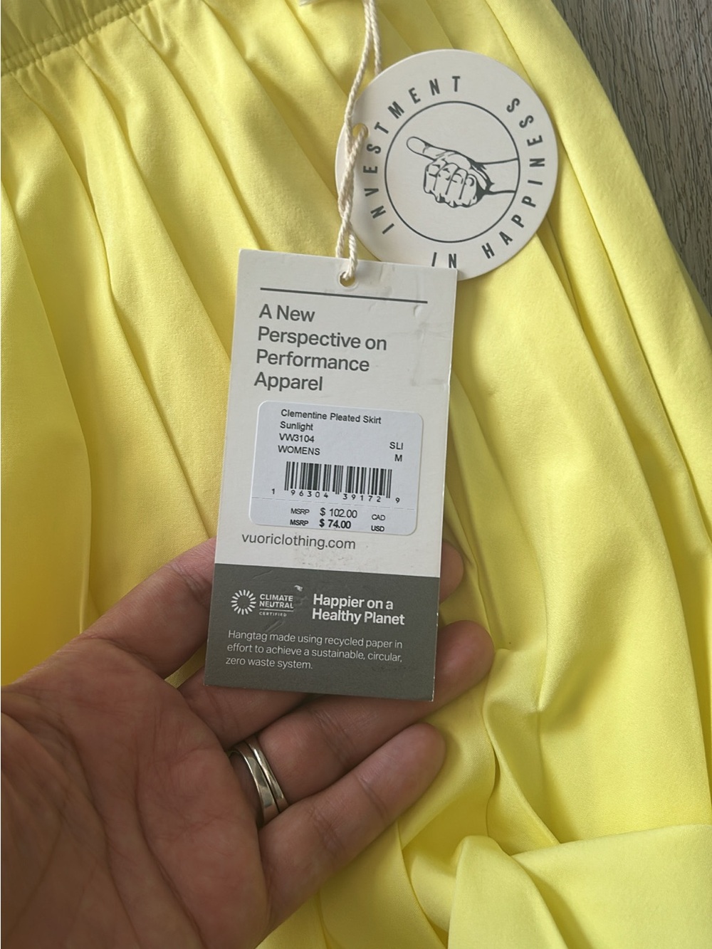 Vuori Clementine Pleated Skirt in Sunlight Yellow - Picture 2 of 3